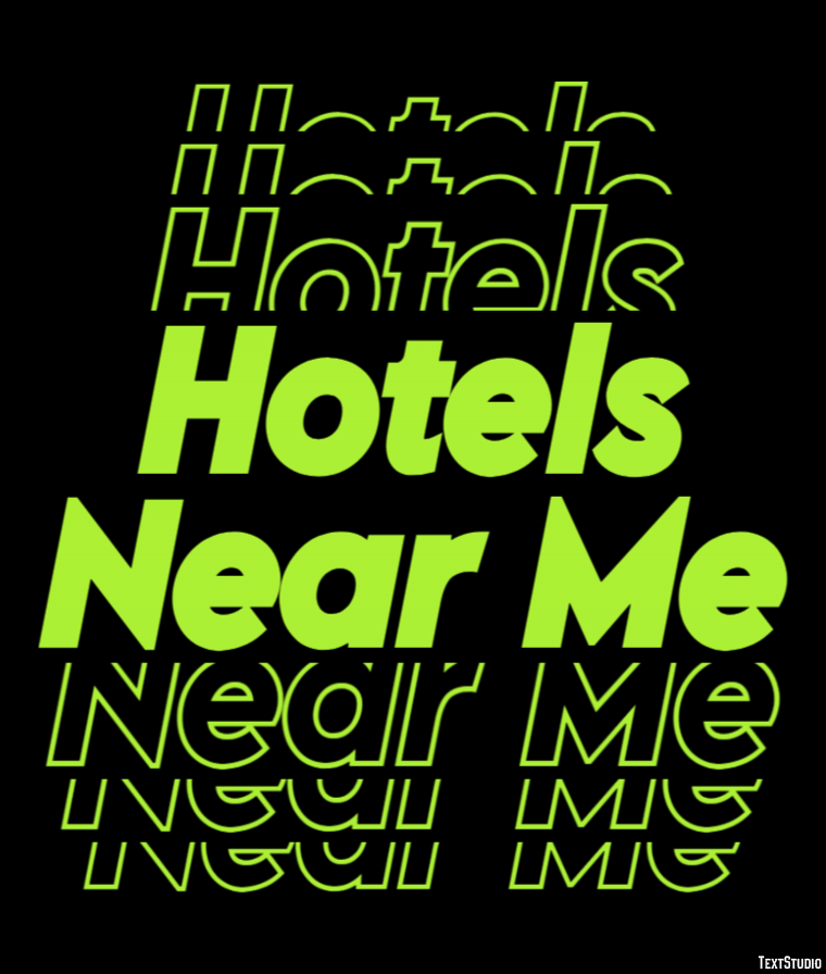 Hotels Near Me Tekst effect