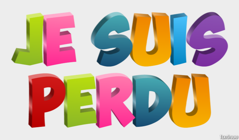 Je suis perdu Effet de Texte