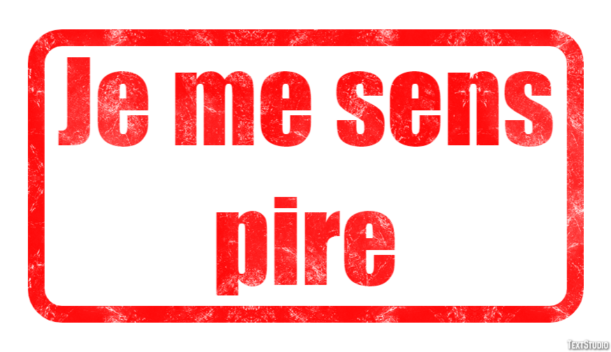 Je me sens pire Efecto de Texto
