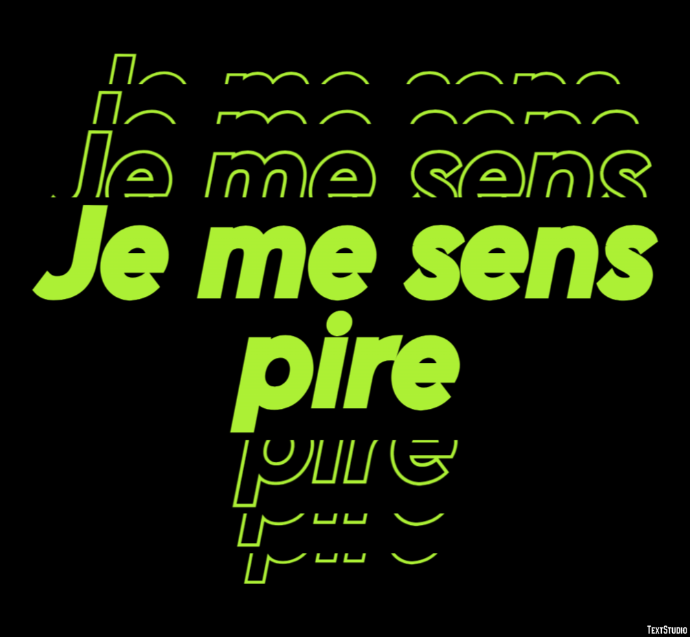 Je me sens pire Efecto de Texto