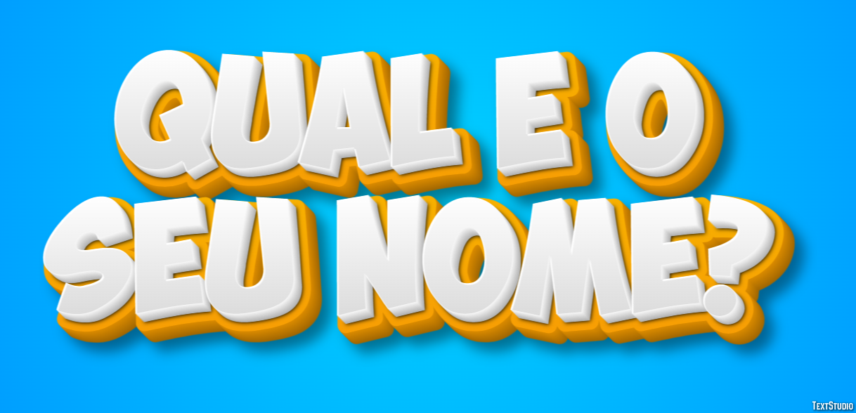 Qual é o seu nome? Efeito de texto