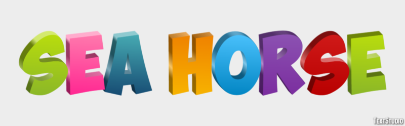 Sea horse Efecto de Texto