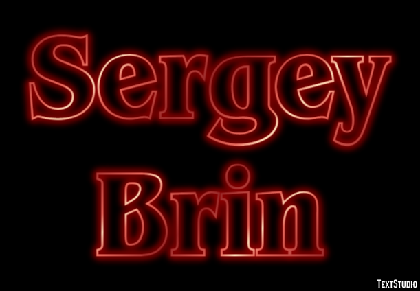 Sergey Brin Text effect