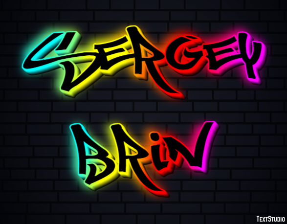 Sergey Brin Text effect