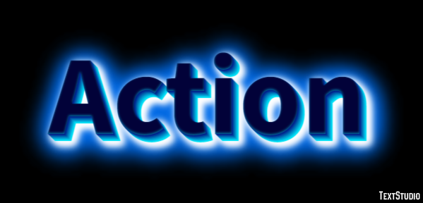 Action Эффект текста