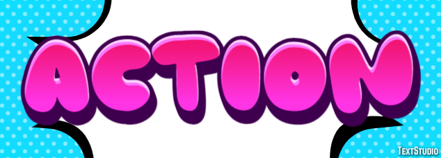 Action Эффект текста
