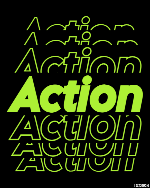 Action Эффект текста