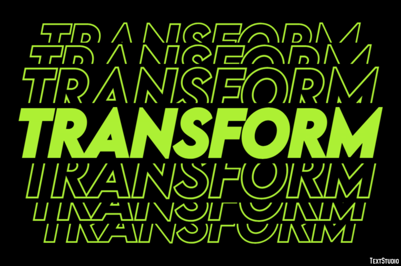 Transform Effetto testo