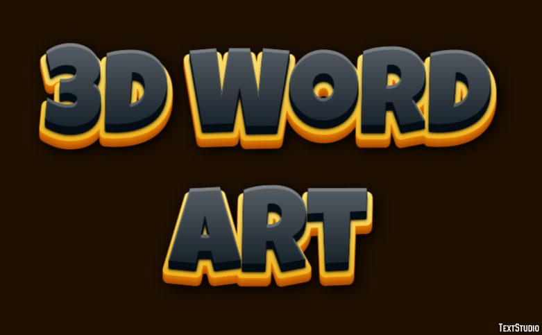 3d Word Art Efekt tekstowy
