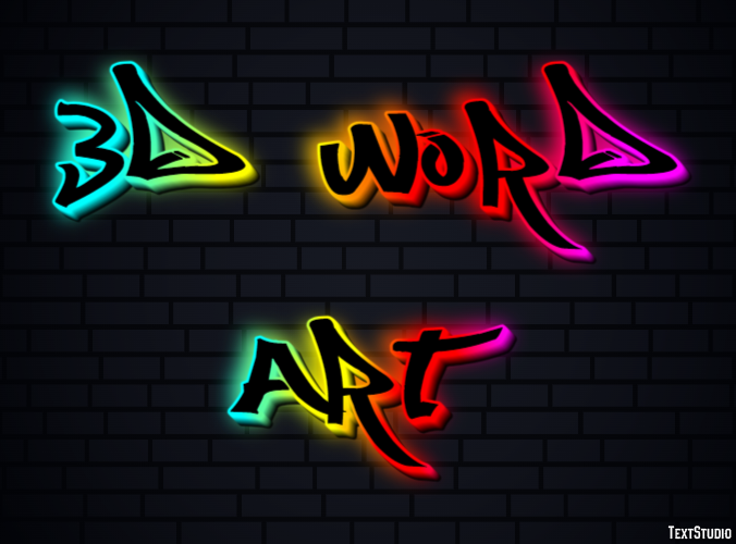 3d Word Art Efekt tekstowy