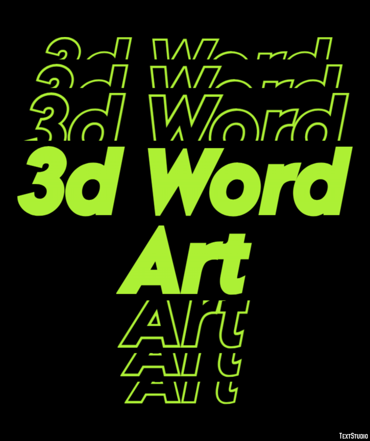 3d Word Art Effetto testo