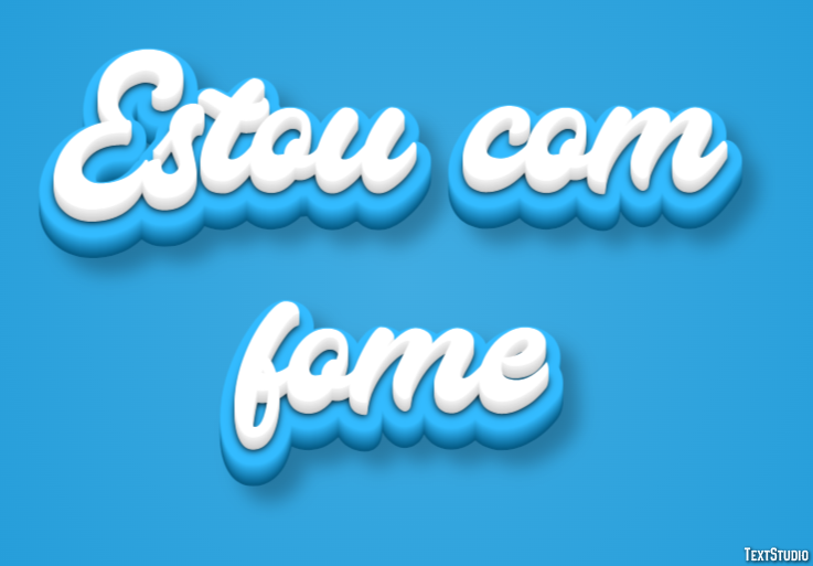 Estou com fome Efeito do texto
