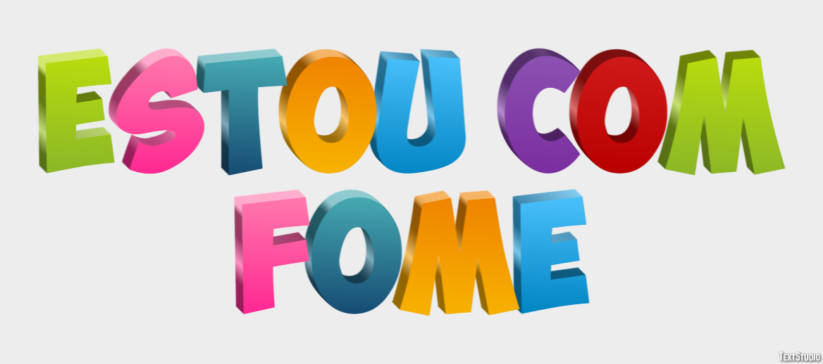 Estou com fome Efeito de texto