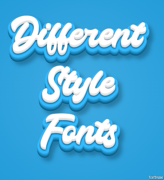 Different Style Fonts Text Effect