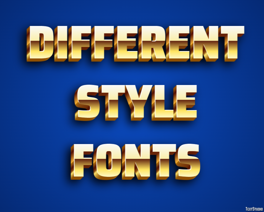 Different Style Fonts Text Effect