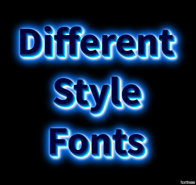 Different Style Fonts Text Effect