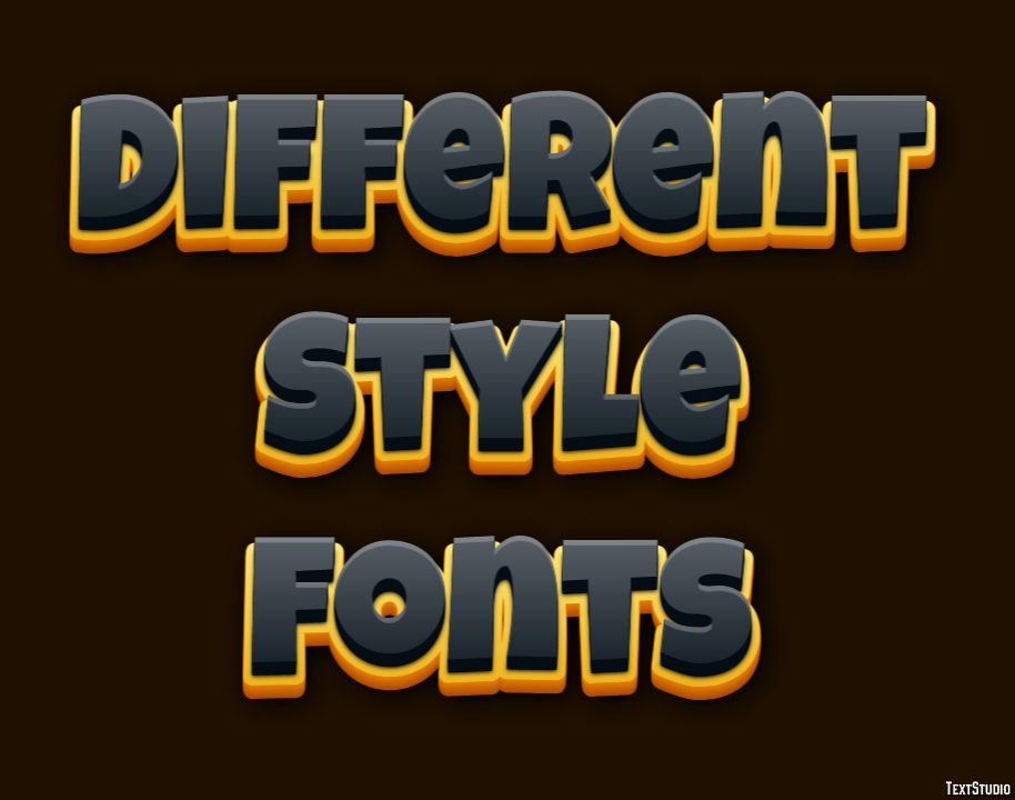 Different Style Fonts Text Effect