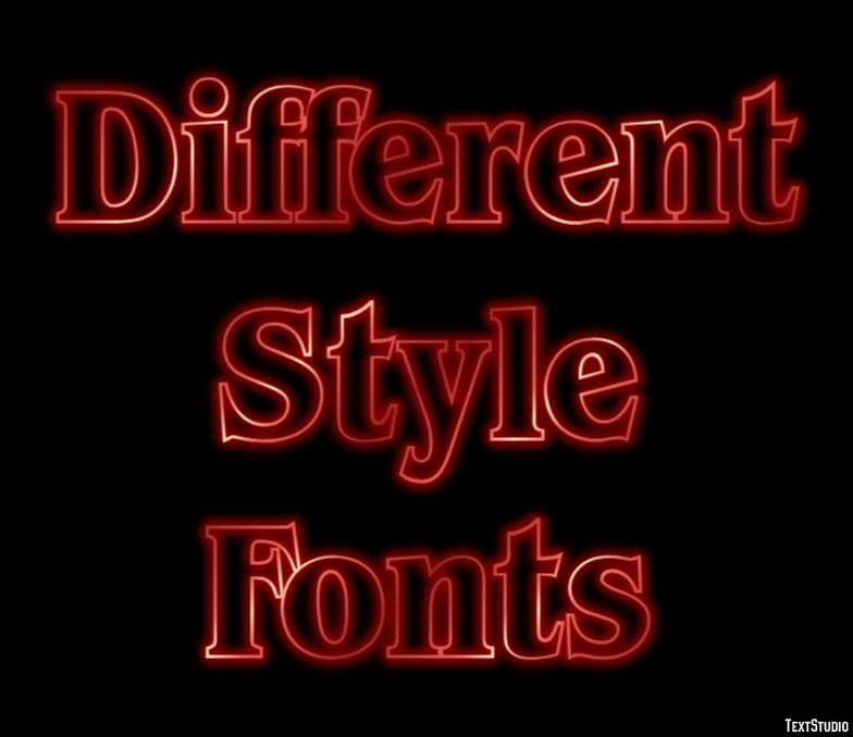 Different Style Fonts Text Effect