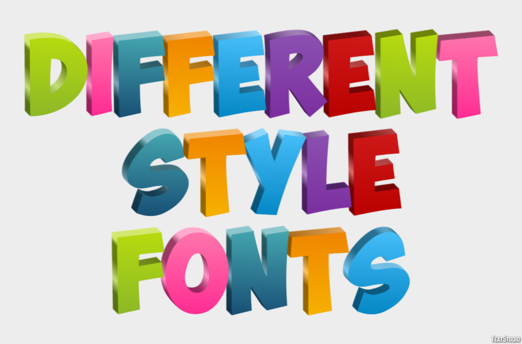 Different Style Fonts Text Effect