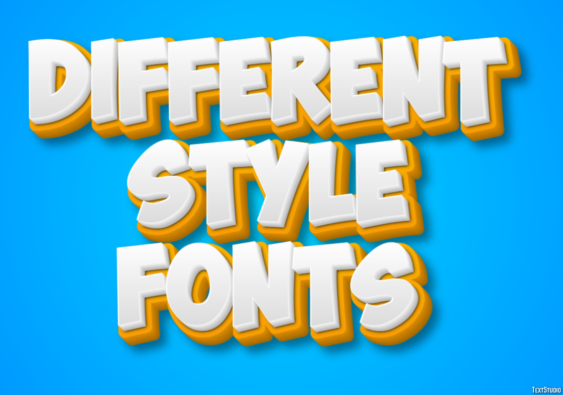 Different Style Fonts Text Effect