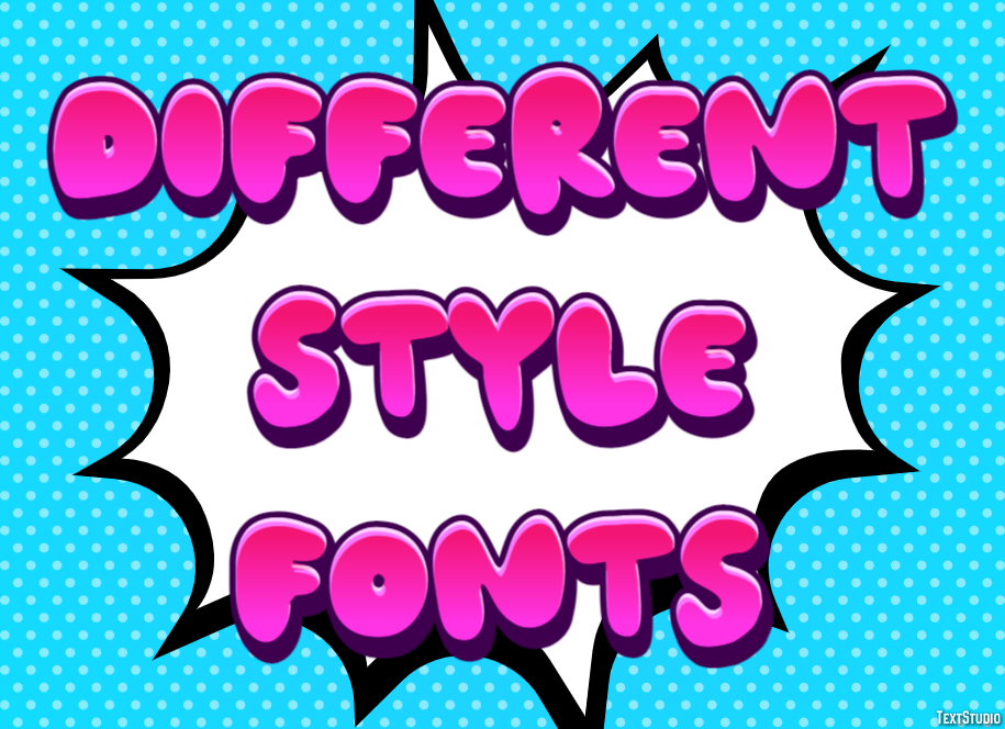Different Style Fonts Text Effect