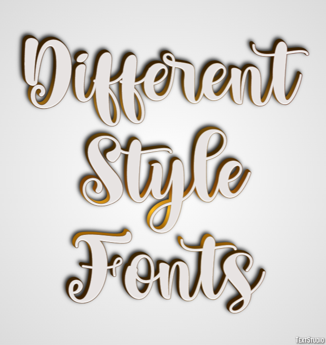Different Style Fonts Text Effect