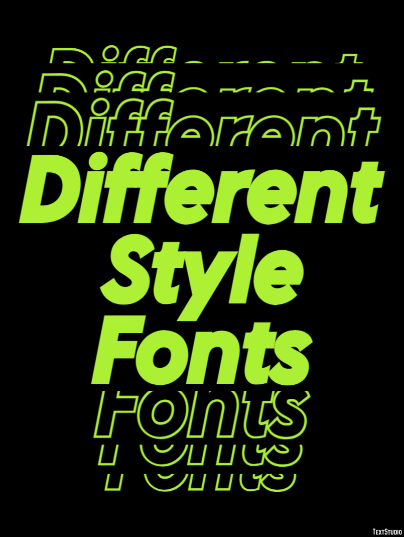 Different Style Fonts Text Effect