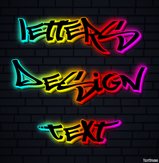 Letters Design Text Efecto de Texto