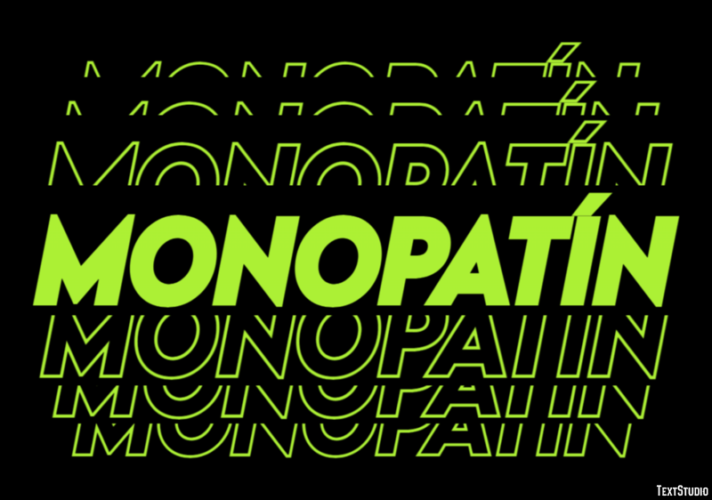 Monopatín Efecto de Texto