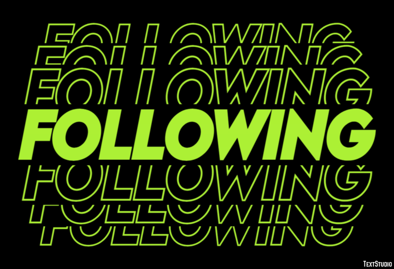 Following Texteffekt