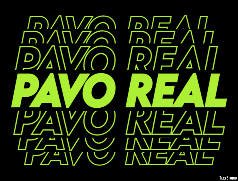 Pavo real Efeito de texto