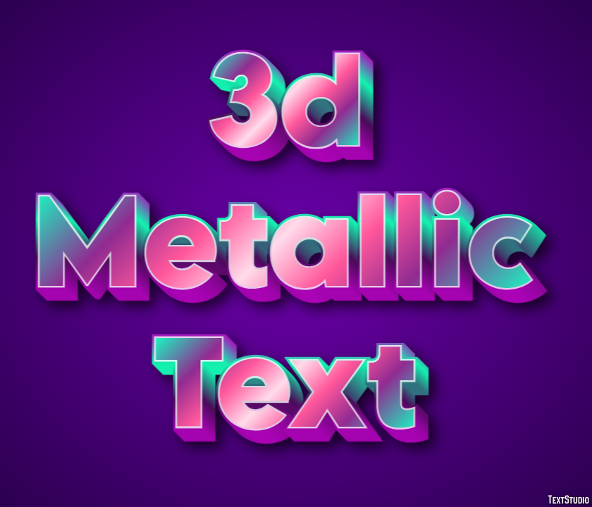 3d Metallic Text Effetto testo