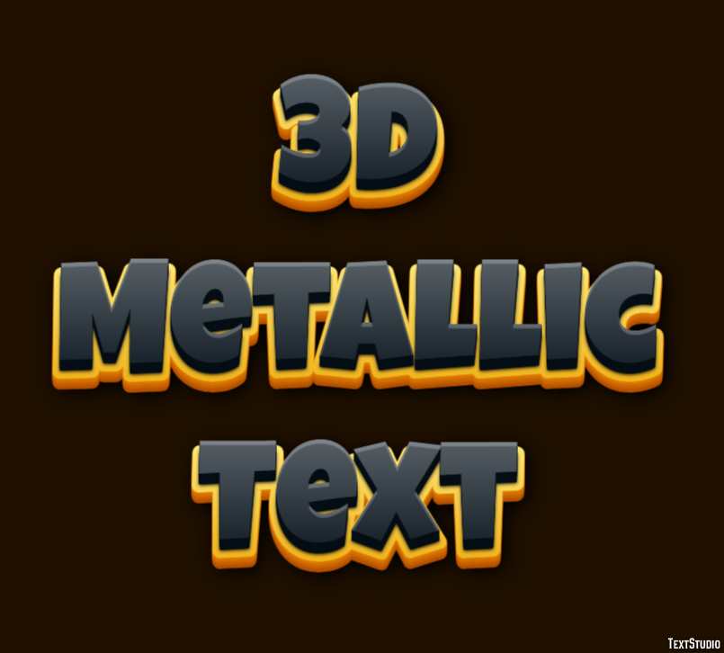 3d Metallic Text Effetto testo