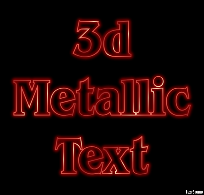 3d Metallic Text Effetto testo