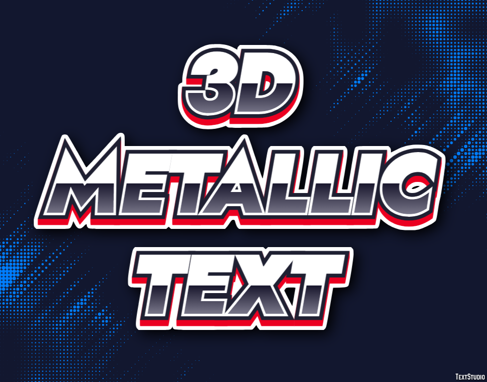 3d Metallic Text Effetto testo