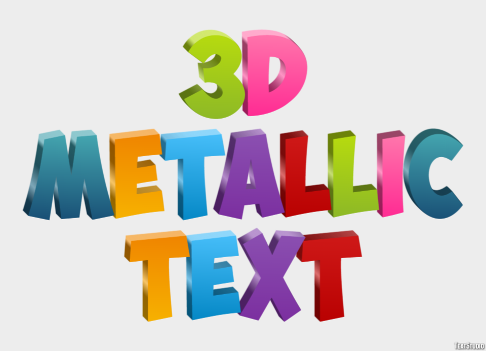 3d Metallic Text Effetto testo