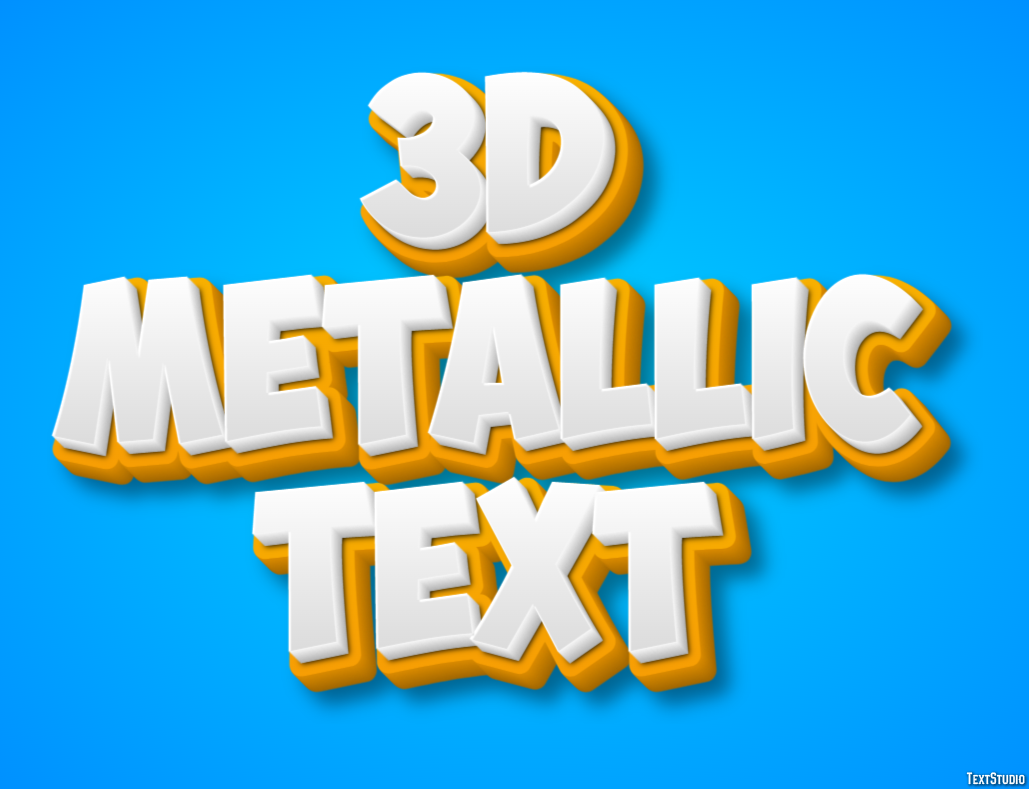 3d Metallic Text Effetto testo