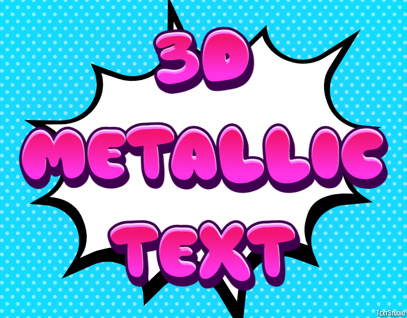3d Metallic Text Effetto testo