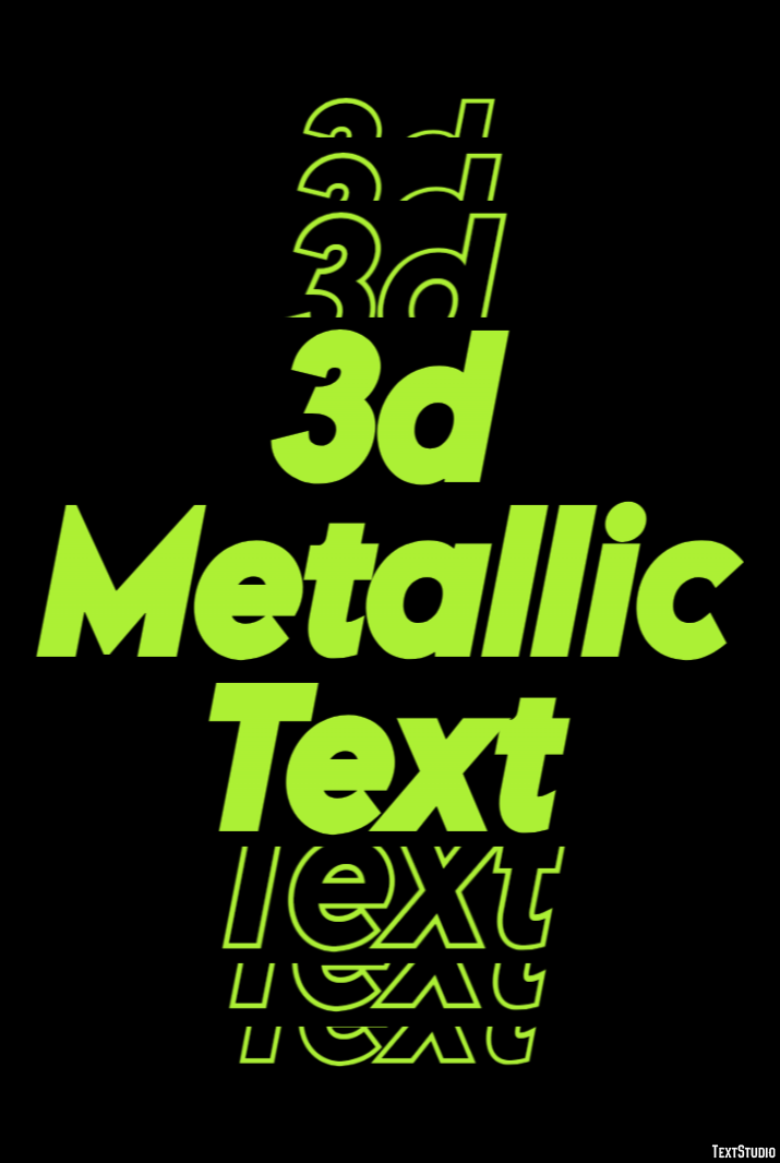 3d Metallic Text Эффект текста