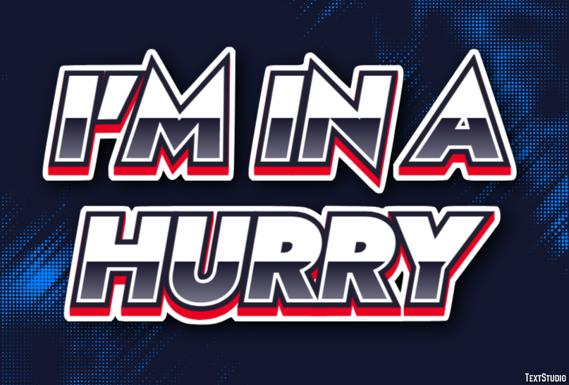 I'm in a hurry Эффект текста
