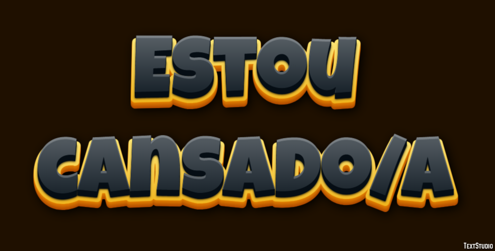 Estou cansado/a Efeito de texto