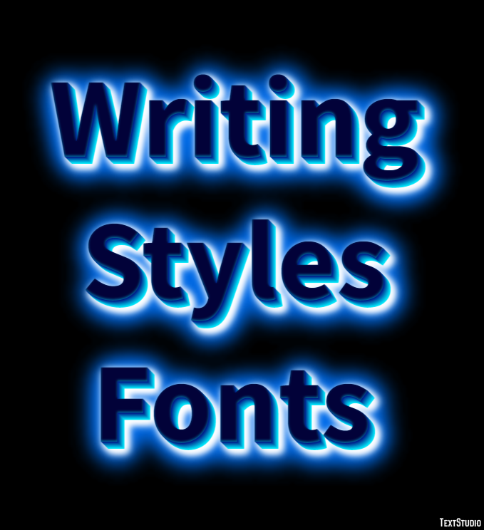 Writing Styles Fonts Effetto testo