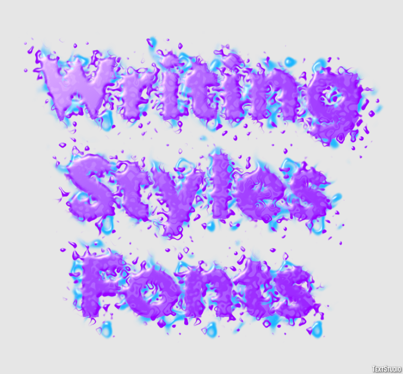 Writing Styles Fonts Effetto testo