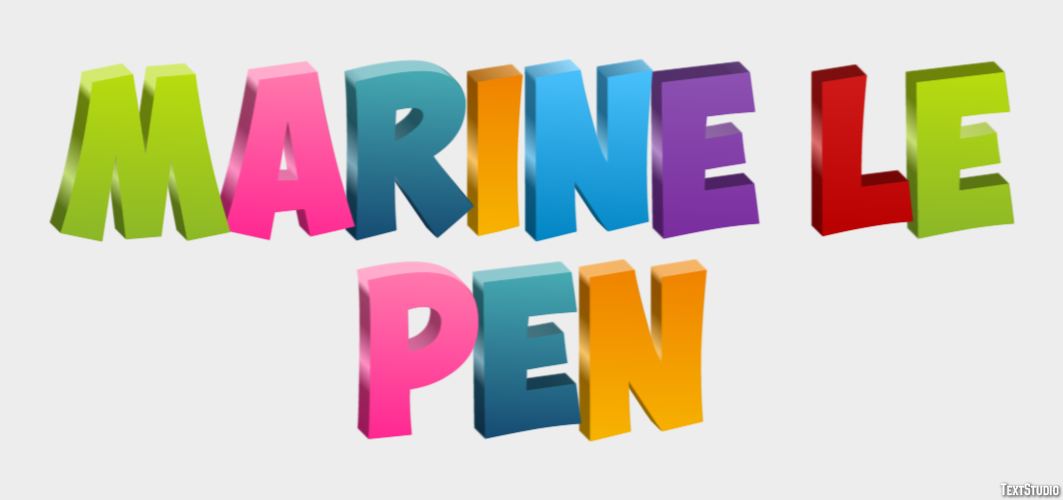 Marine Le Pen Efecto de texto