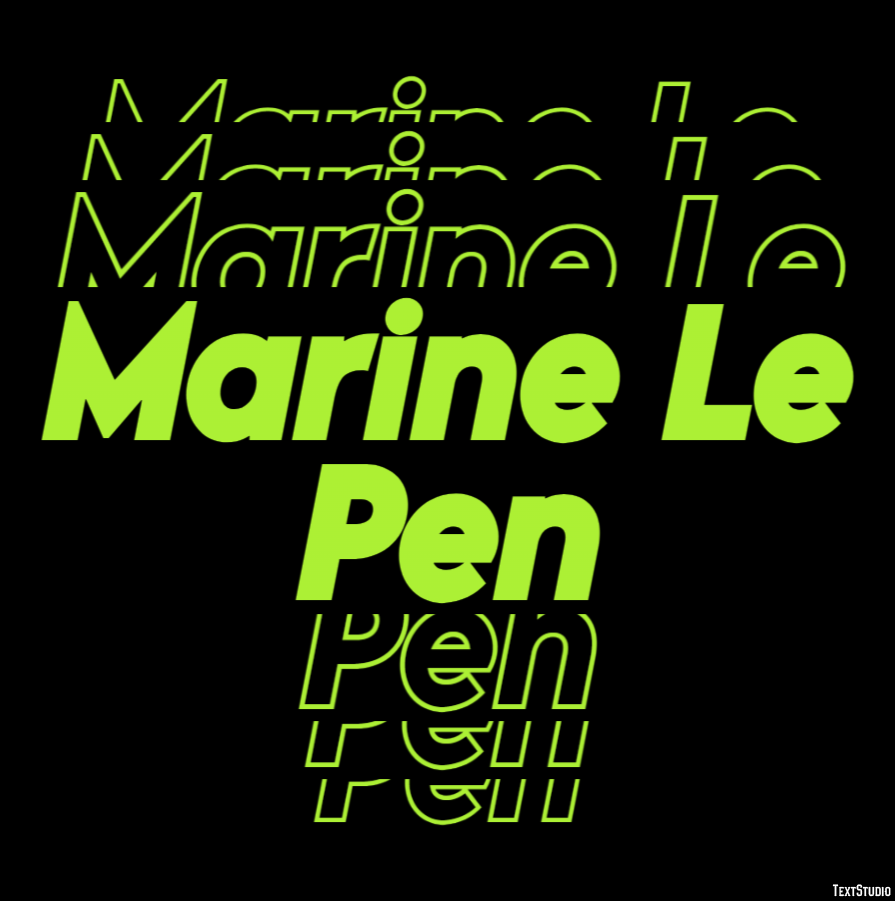 Marine Le Pen Efecto de Texto