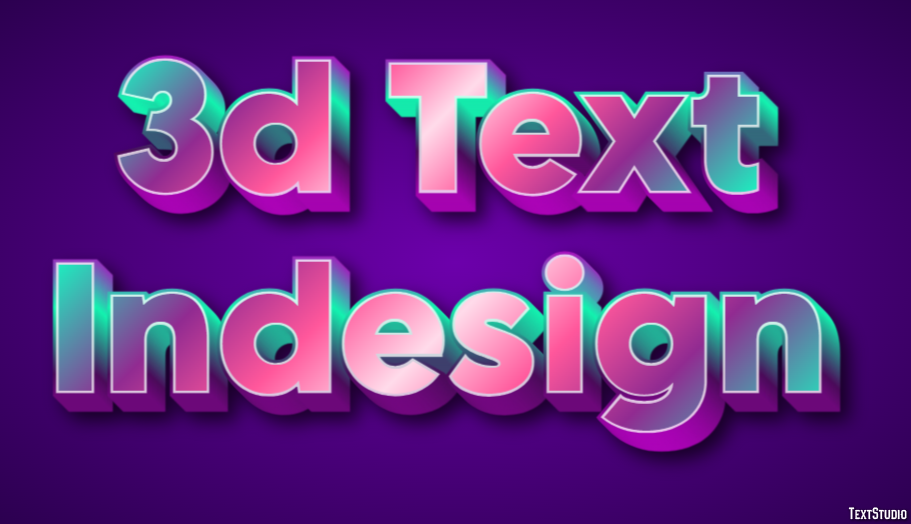 3d Text Indesign Effet de Texte