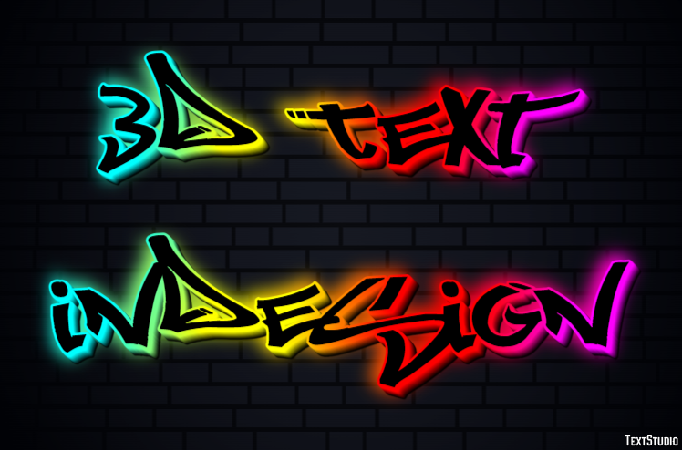 3d Text Indesign Effet de Texte