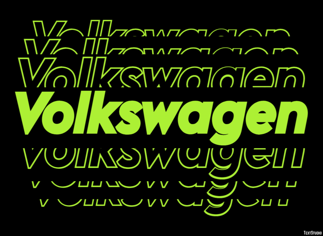 Volkswagen Texteffekt