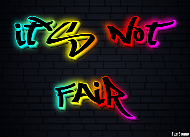 It's not fair Text Effect