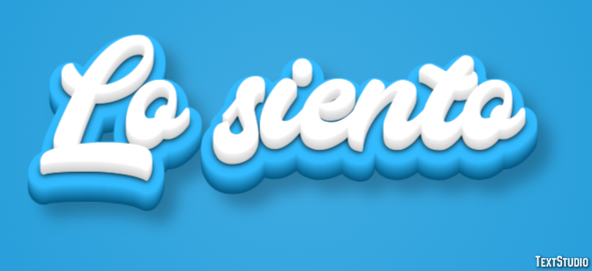 Lo siento Efeito do texto